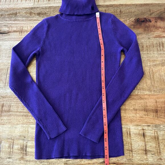 Lauren Ralph Lauren Turtleneck Sweater Women XS Ribbed Purple - Picture 10 of 10